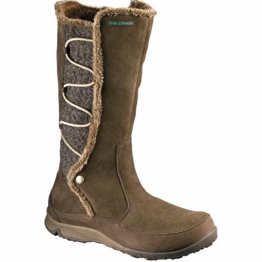 Salomon Emmy Waterproof Thinsulated Brown Suede Women's Bootssize 6.5‎ GUC